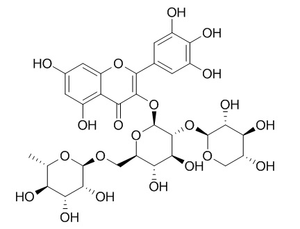 Myricetin 3-O-beta-D-xylopyranosyl(1-2)-[alpha-L-rhamnopyranosyl-(1-6)]-beta-D-glucopyranoside